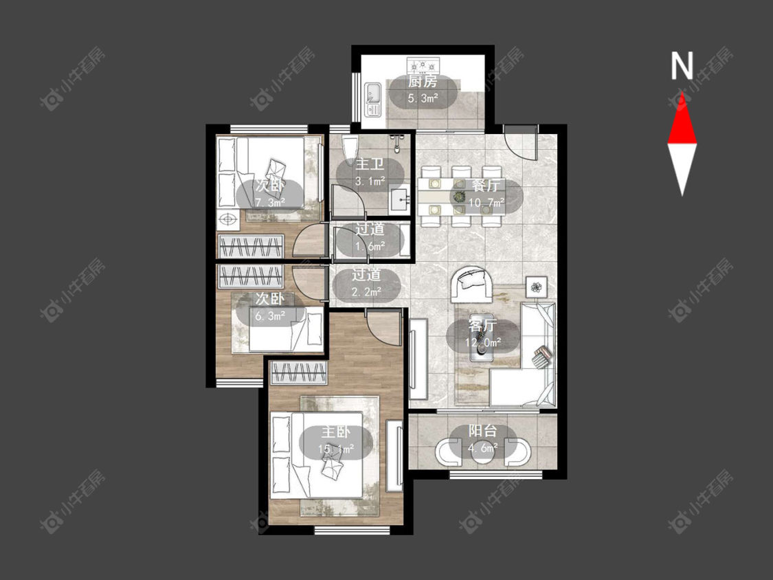 龙涛香榭丽园房源户型图 常州龙涛香榭丽园在售二手房源户型图_小牛看房
