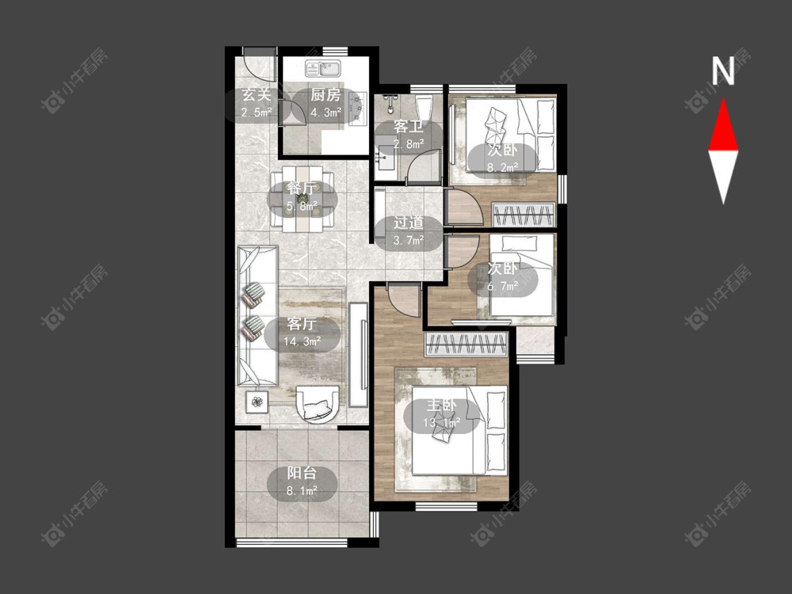 常州新城帝景南区在售二手房源户型图_小牛看房