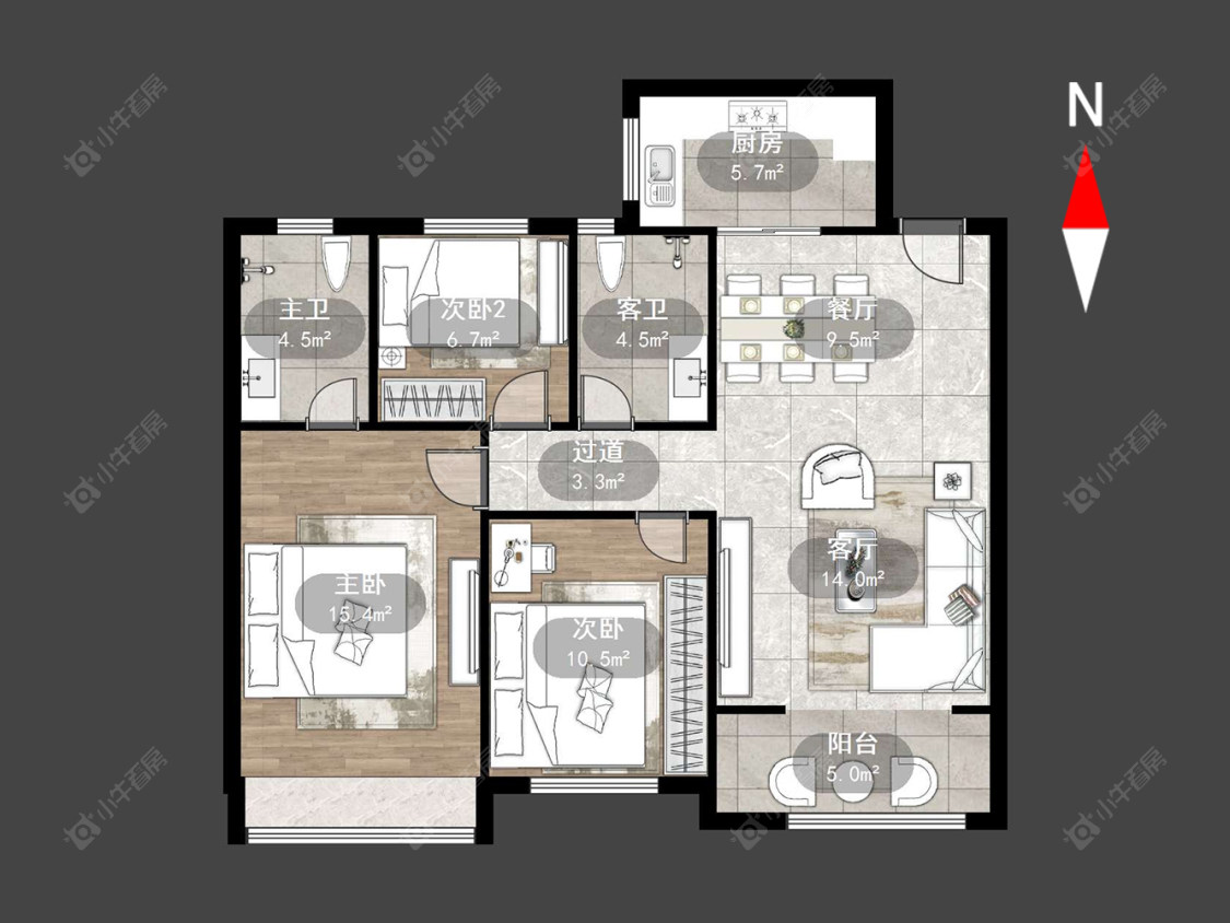 常州新欣嘉园在售二手房源户型图_小牛看房