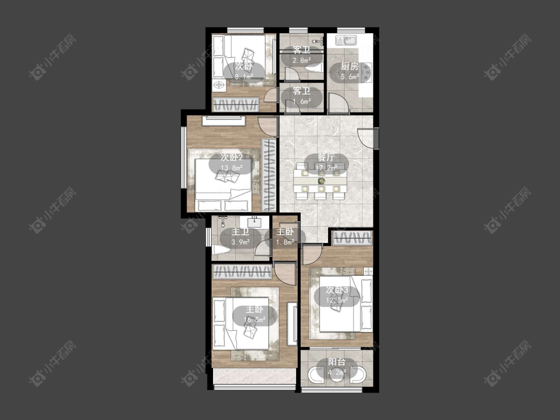 百馨西苑五期房源户型图 常州百馨西苑五期在售二手房源户型图_小牛看房