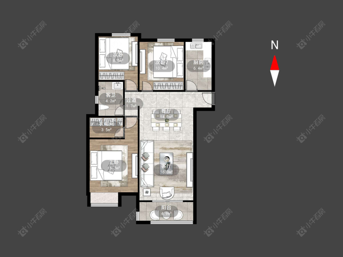 中海锦珑湾房源户型图 常州中海锦珑湾在售二手房源户型图_小牛看房