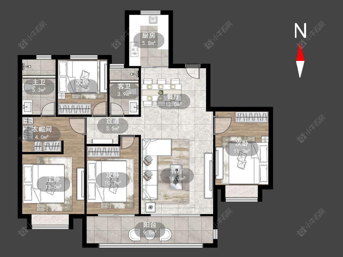 常州中海铂悦公馆在售二手房源户型图_小牛看房