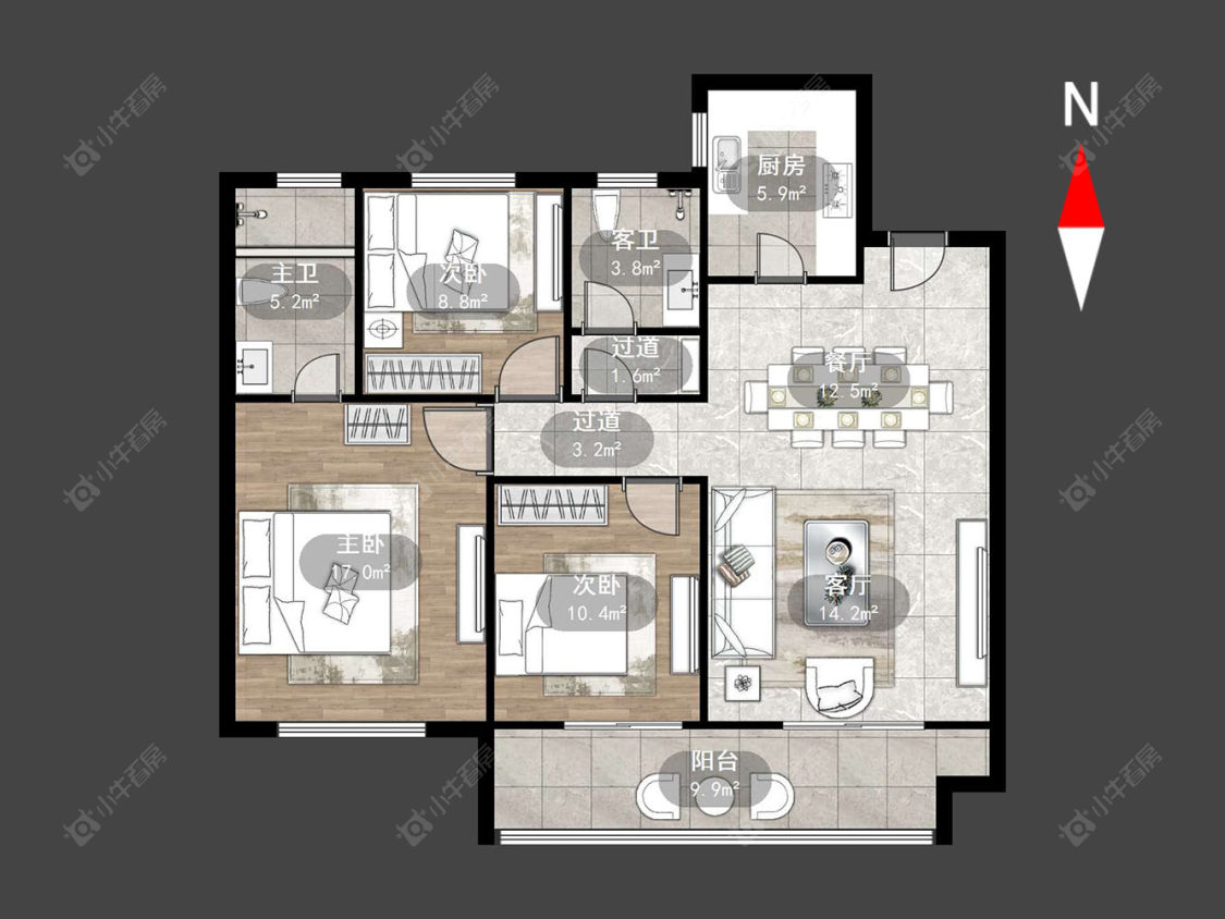 天启瑞禧花园房源户型图 常州天启瑞禧花园在售二手房源户型图_小牛看房