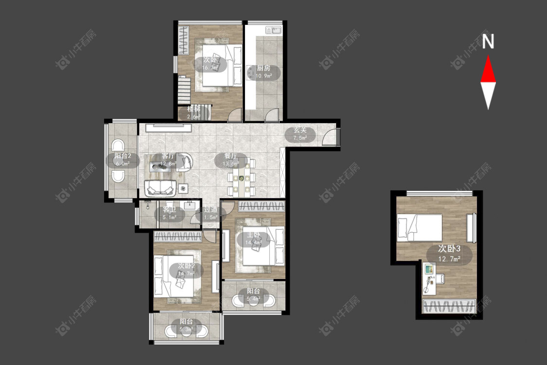常州随园锦湖公寓在售二手房源户型图_小牛看房