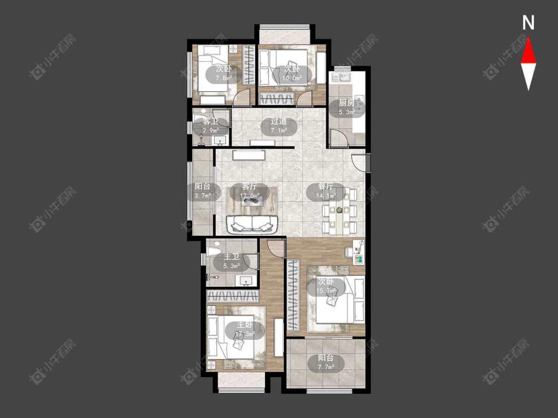 常州路劲城三期在售二手房房源户型图_小牛看房
