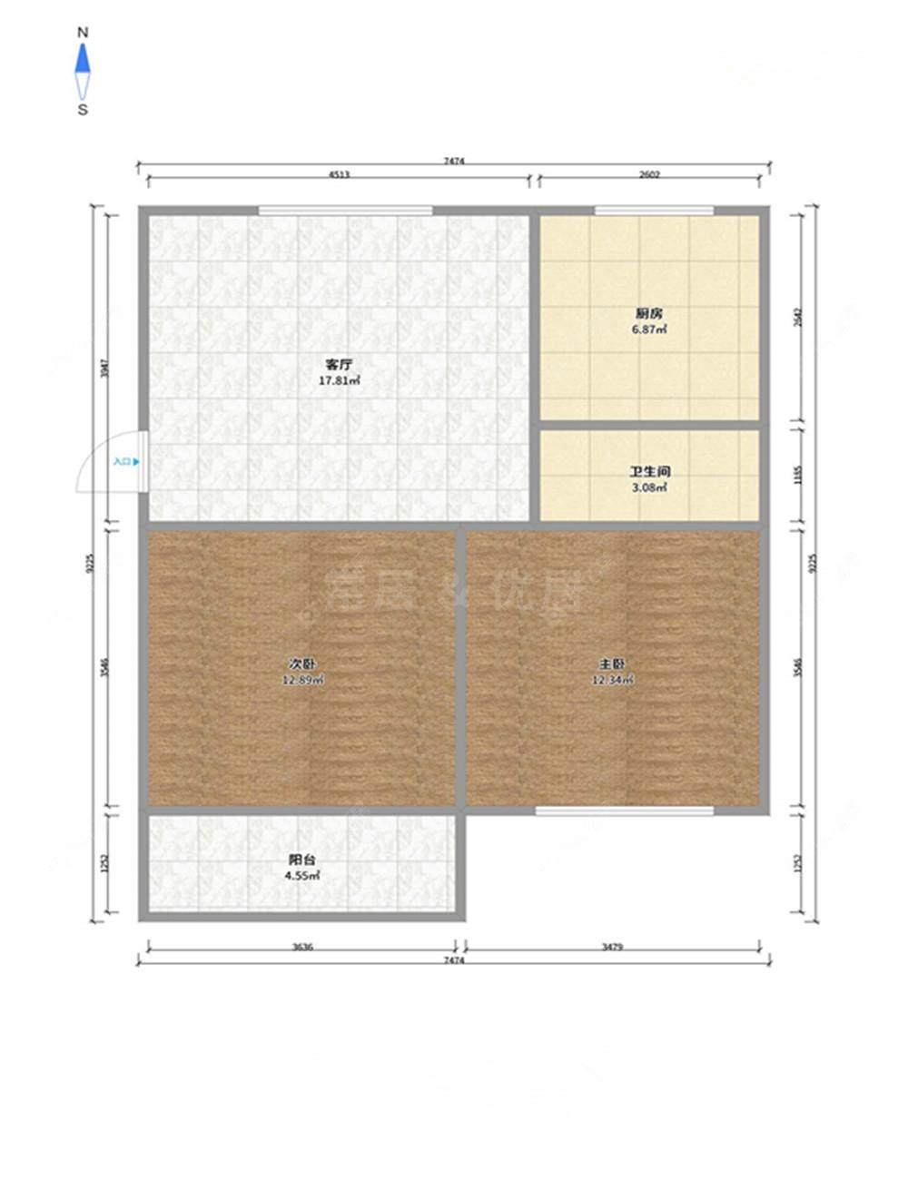 常州郊政宿舍在售二手房源户型图_小牛看房