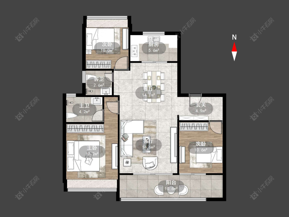 常州乾亨当代府在售二手房源户型图_小牛看房