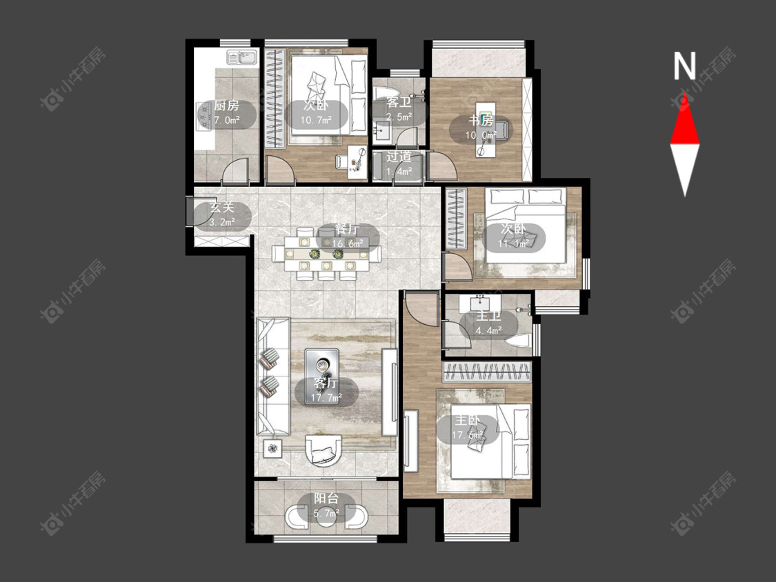 常州龙湖龙誉城二期在售二手房源户型图_小牛看房