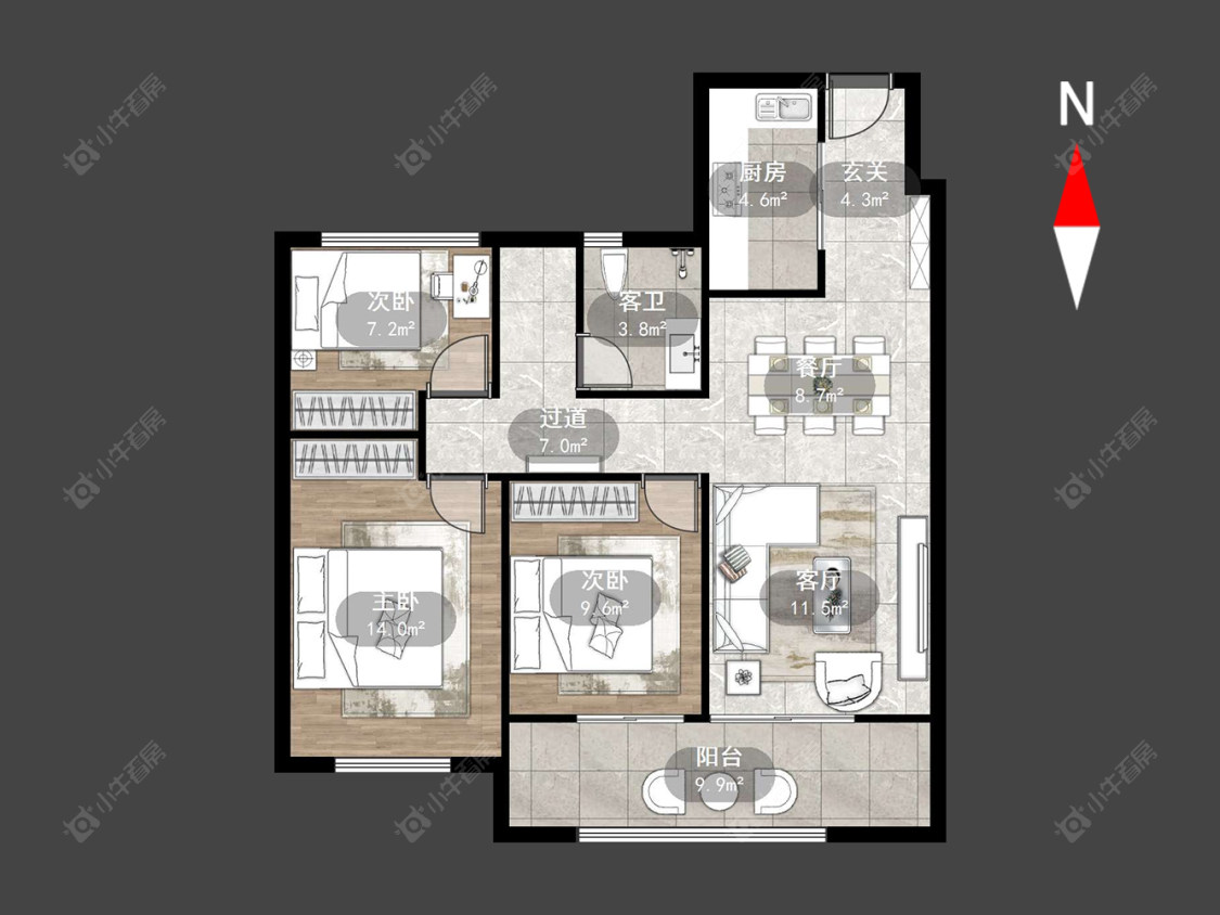 常州路劲雅居乐城市万象在售二手房源户型图_小牛看房