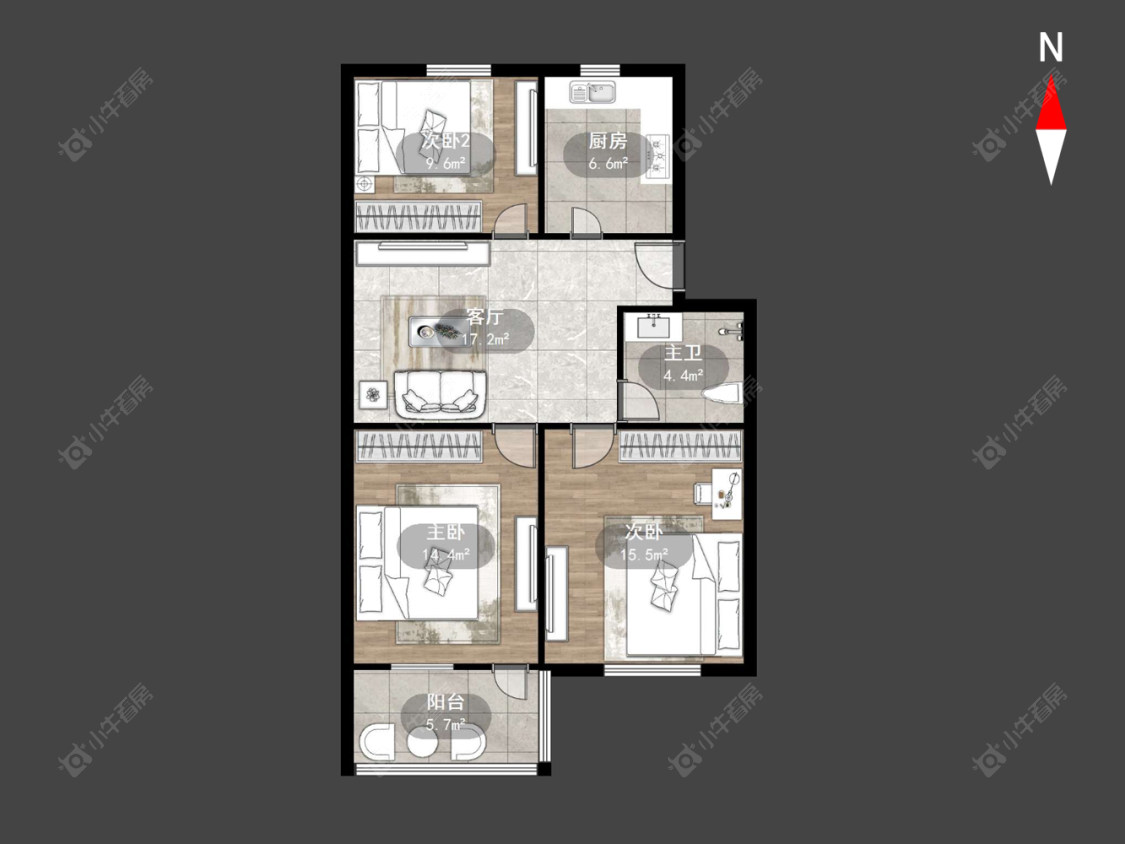 常州公路宿舍在售二手房源户型图_小牛看房