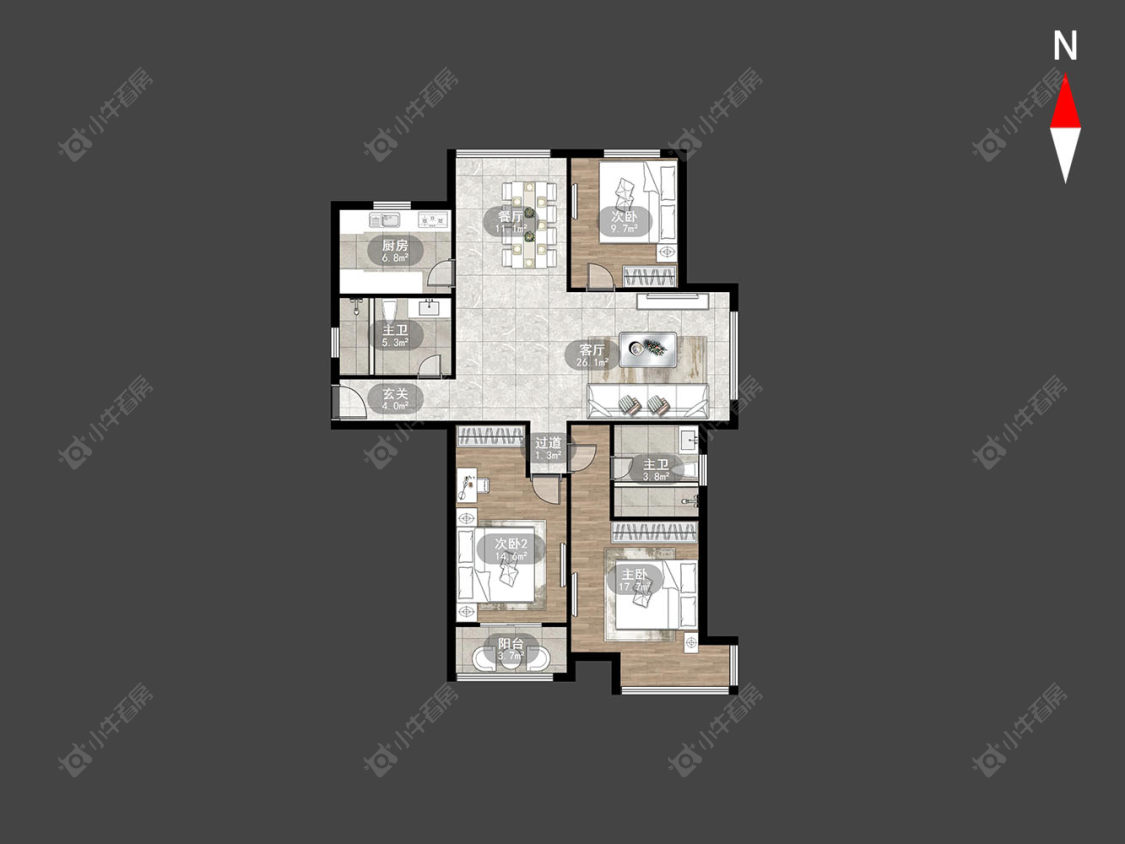 常州蓝天新苑在售二手房源户型图_小牛看房