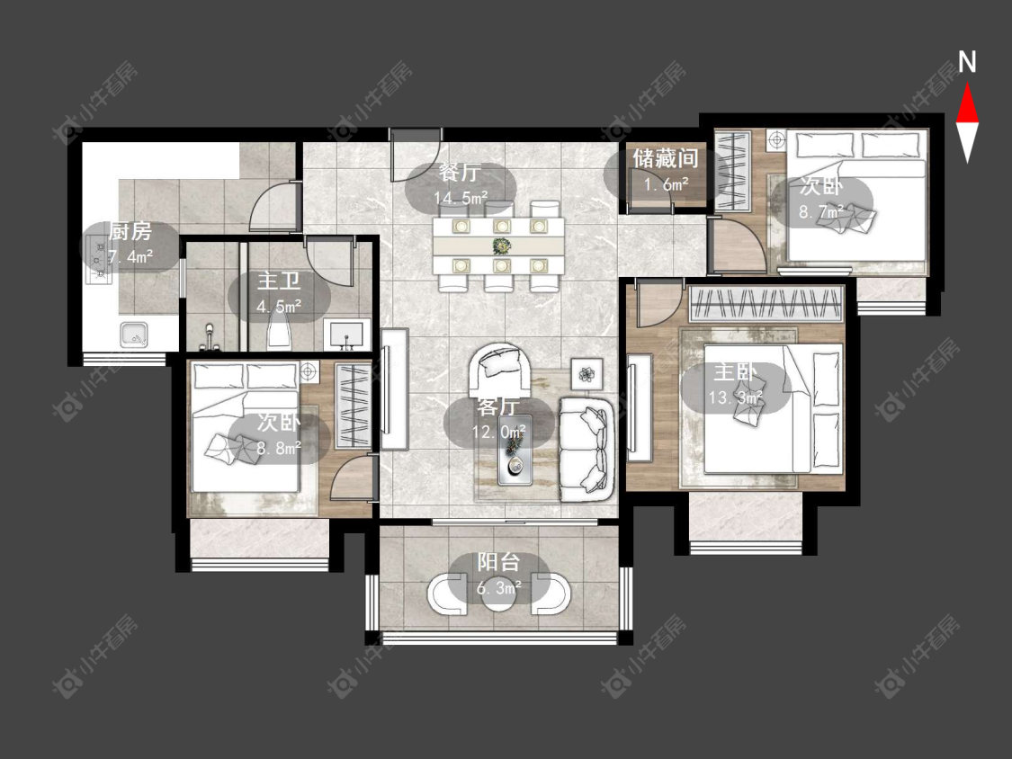 常州金坛碧桂园三期在售二手房源户型图_小牛看房