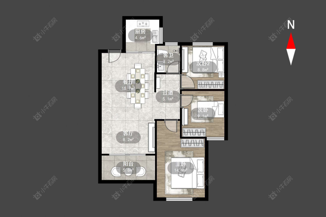 常州随园金麟府在售二手房源户型图_小牛看房