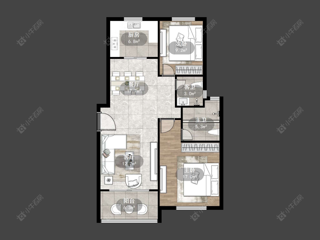 丹阳天瑞宸在售二手房源户型图_小牛看房