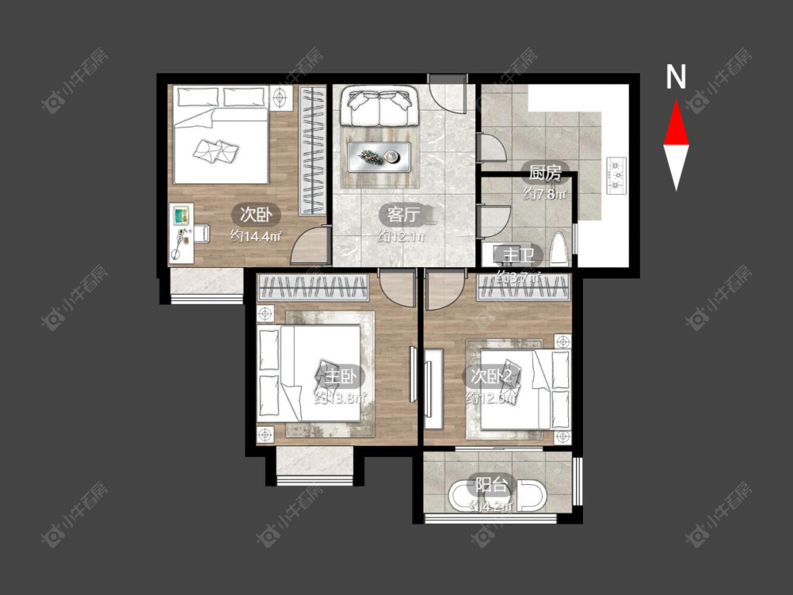 常州月馨苑在售二手房源户型图_小牛看房