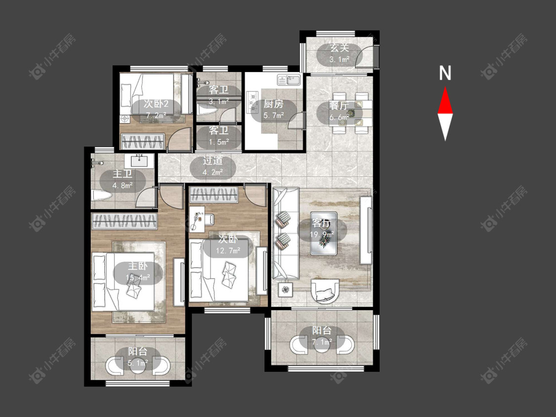 常州银河湾第一城二期在售二手房源户型图_小牛看房