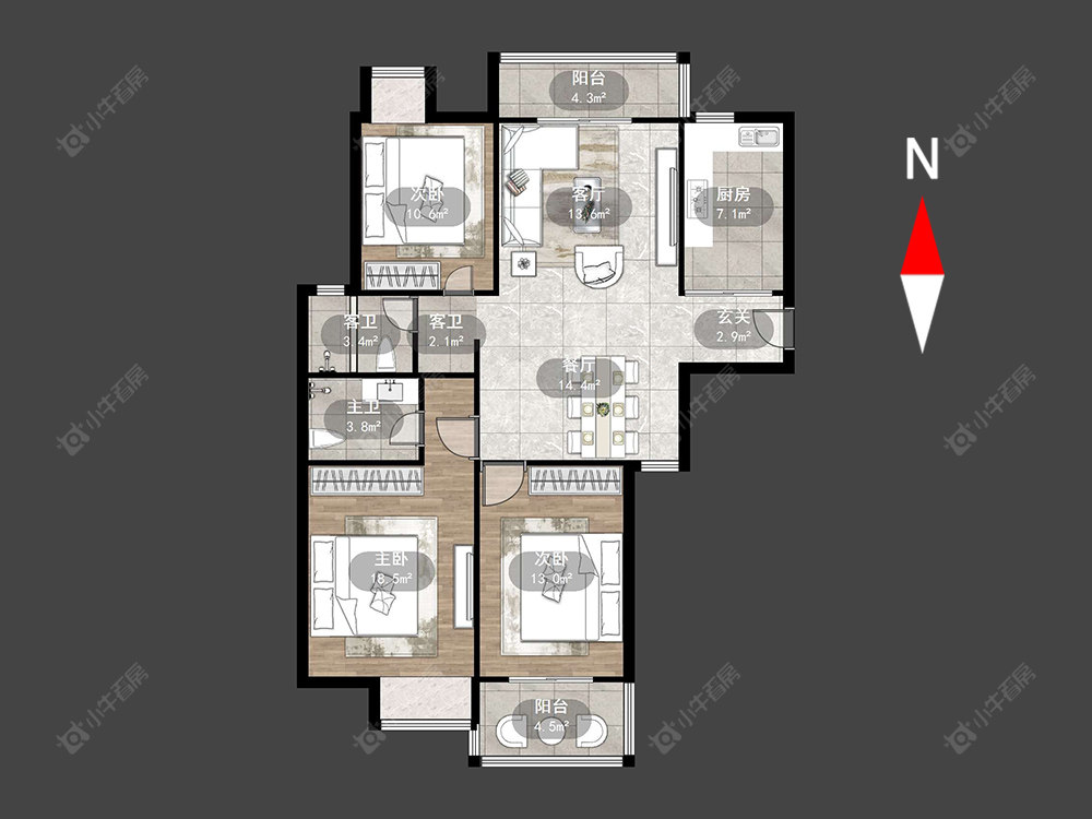 常州聚缘福地在售二手房源户型图_小牛看房