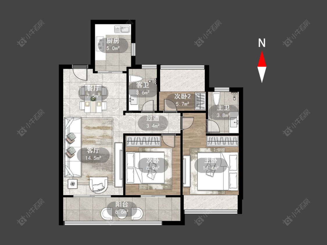 常州蓝光晶曜在售二手房源户型图_小牛看房