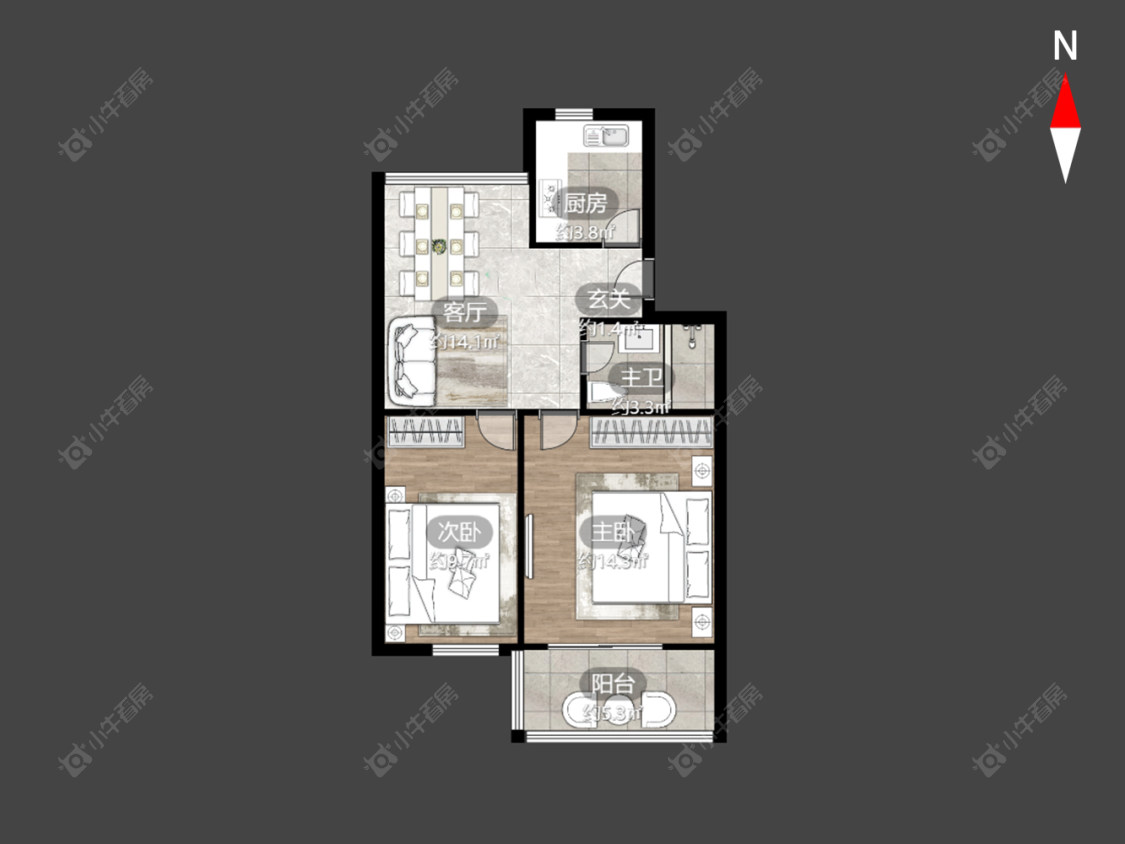 常州白云新村在售二手房源户型图_小牛看房
