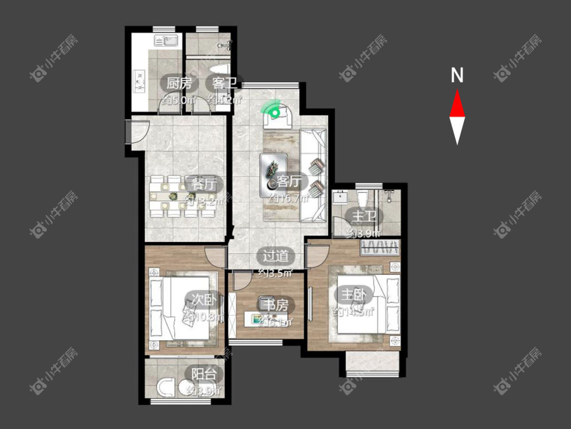 白马公馆房源户型图 常州白马公馆在租房源户型图_小牛看房