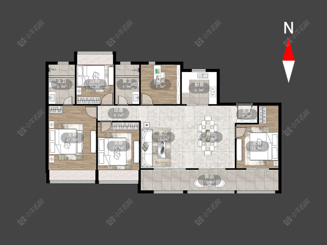 龙湖景粼天著房源户型图 常州龙湖景粼天著在售二手房源户型图_小牛看房