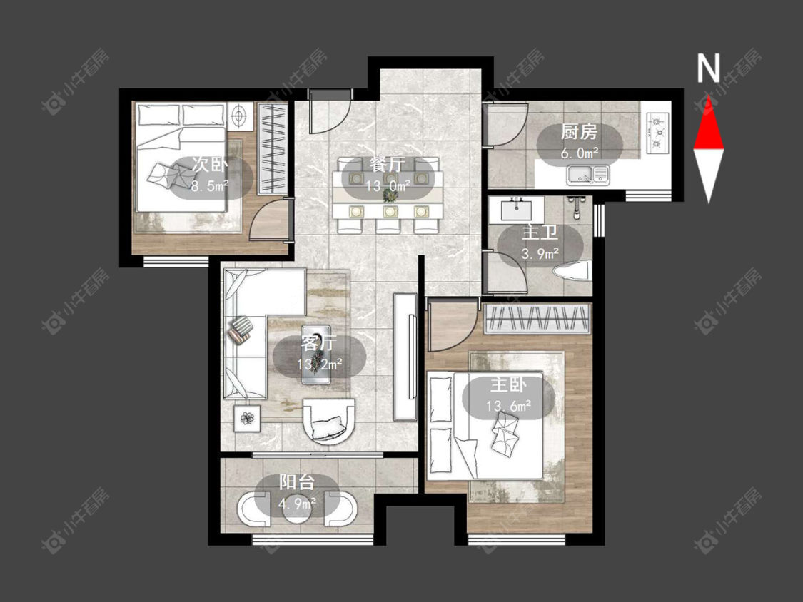 常州新城香溢澜桥一期在售二手房源户型图_小牛看房