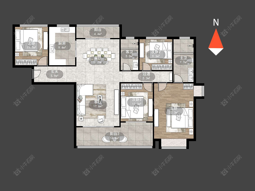 星河国际六区房源户型图 常州星河国际六区在售二手房源户型图_小牛看房
