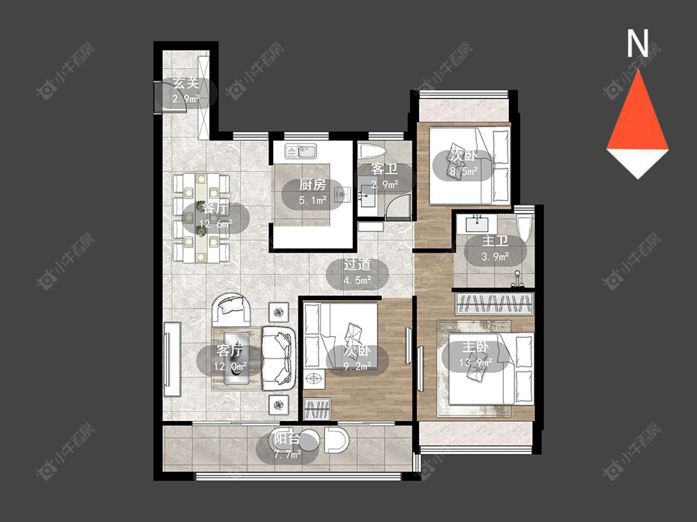 常州美的金科公园天下在售二手房源户型图_小牛看房