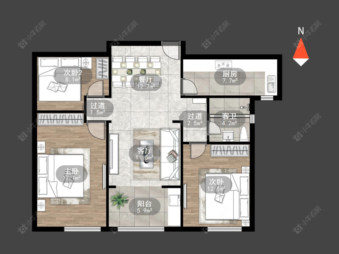 吾悦广场南区房源户型图 常州吾悦广场南区在售二手房源户型图_小牛看房