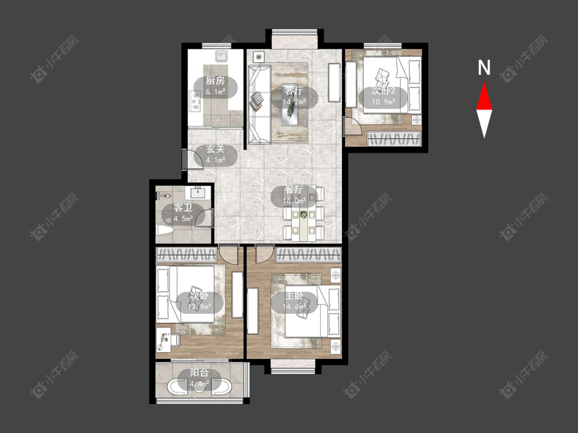 常州西新桥公寓在售二手房源户型图_小牛看房