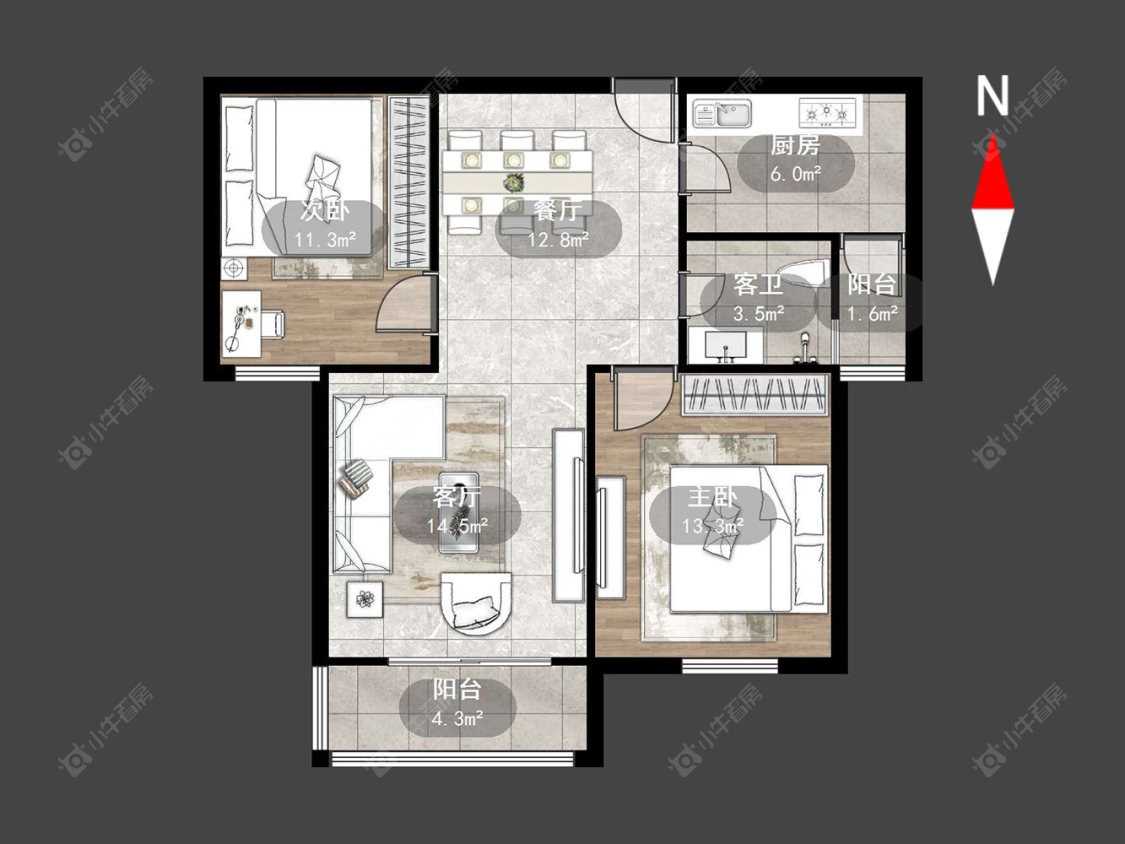 莱蒙城公园里房源户型图 常州莱蒙城公园里在售二手房源户型图_小牛看房