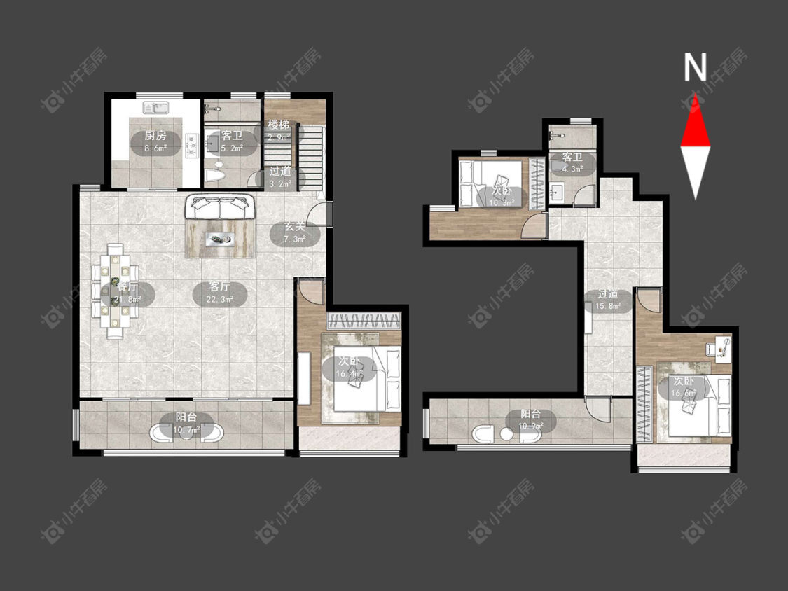 龙湖景粼天著房源户型图 常州龙湖景粼天著在售二手房源户型图_小牛看房
