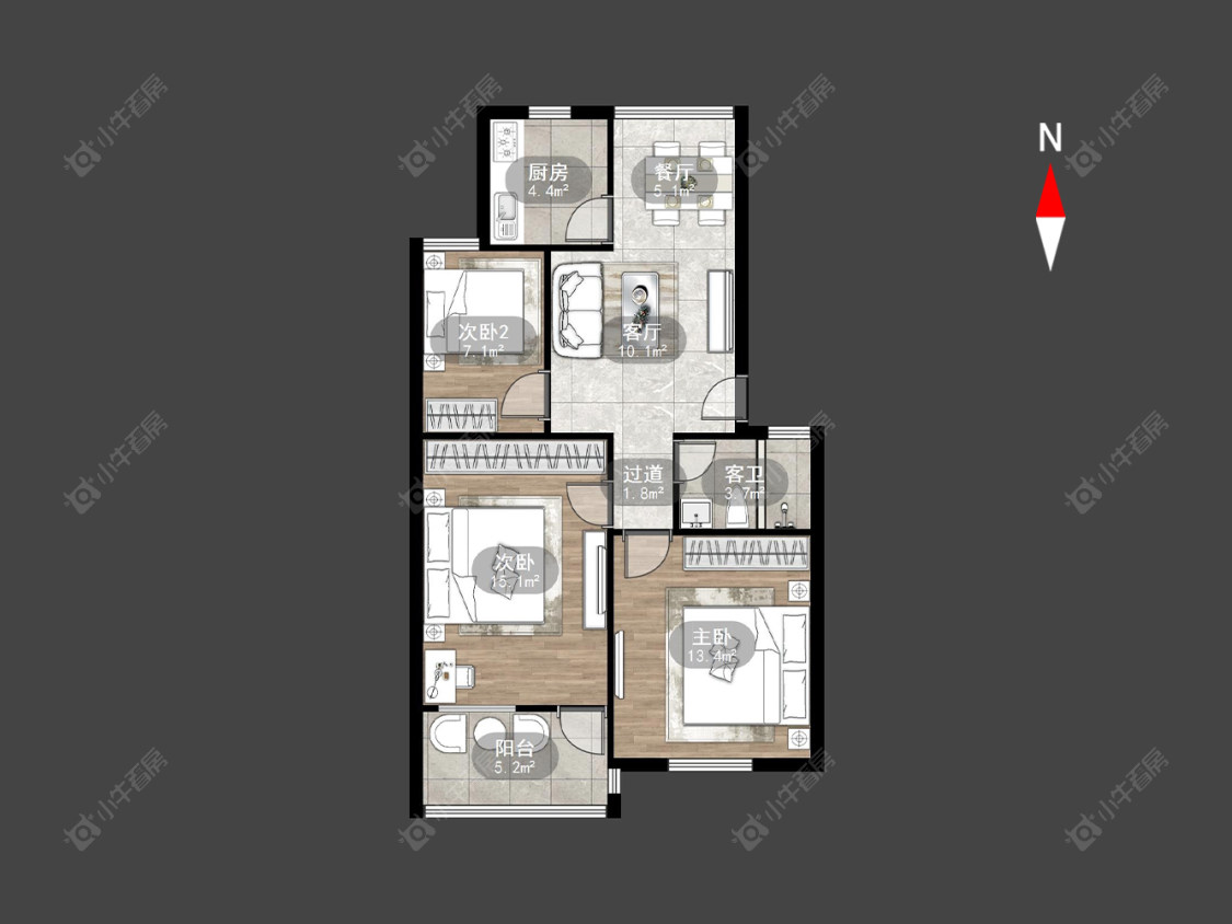 常州翠竹新村南区在售二手房房源户型图_小牛看房