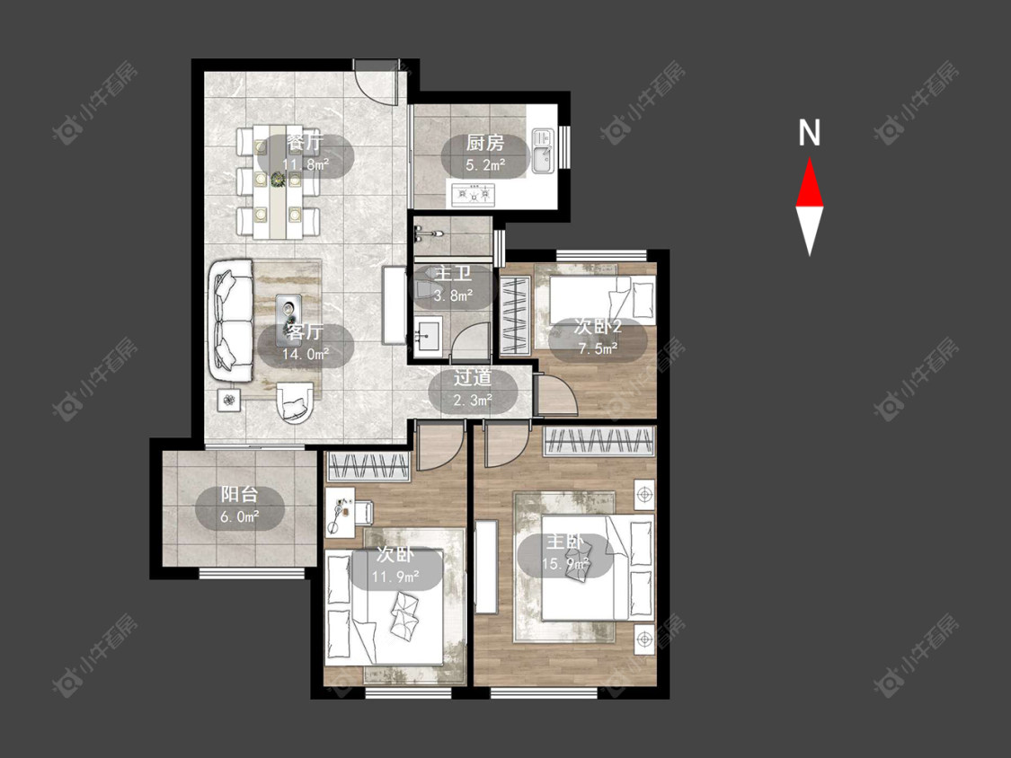 常州绿都万和城五区在售二手房源户型图_小牛看房