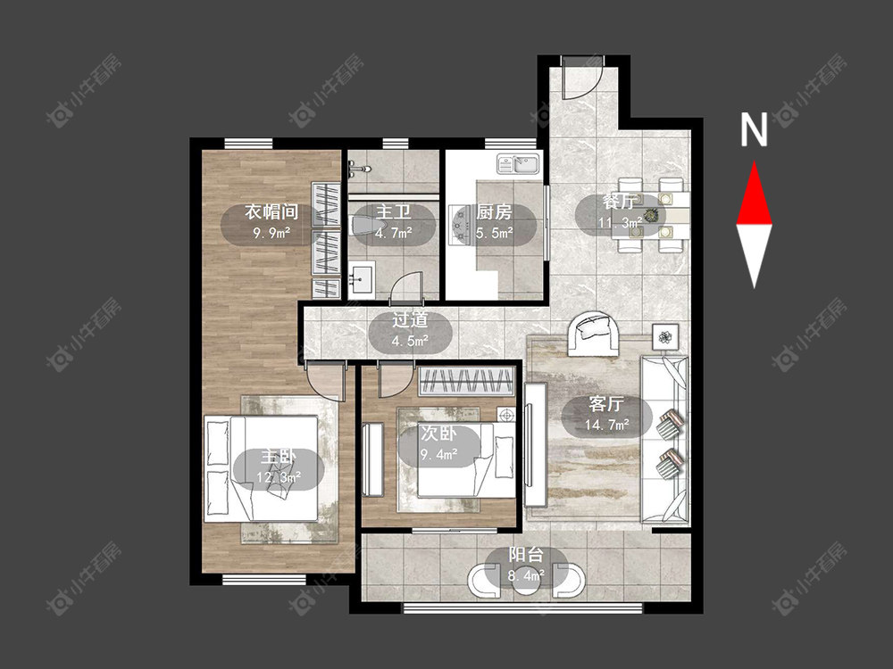 常州新城锦域在售二手房源户型图_小牛看房