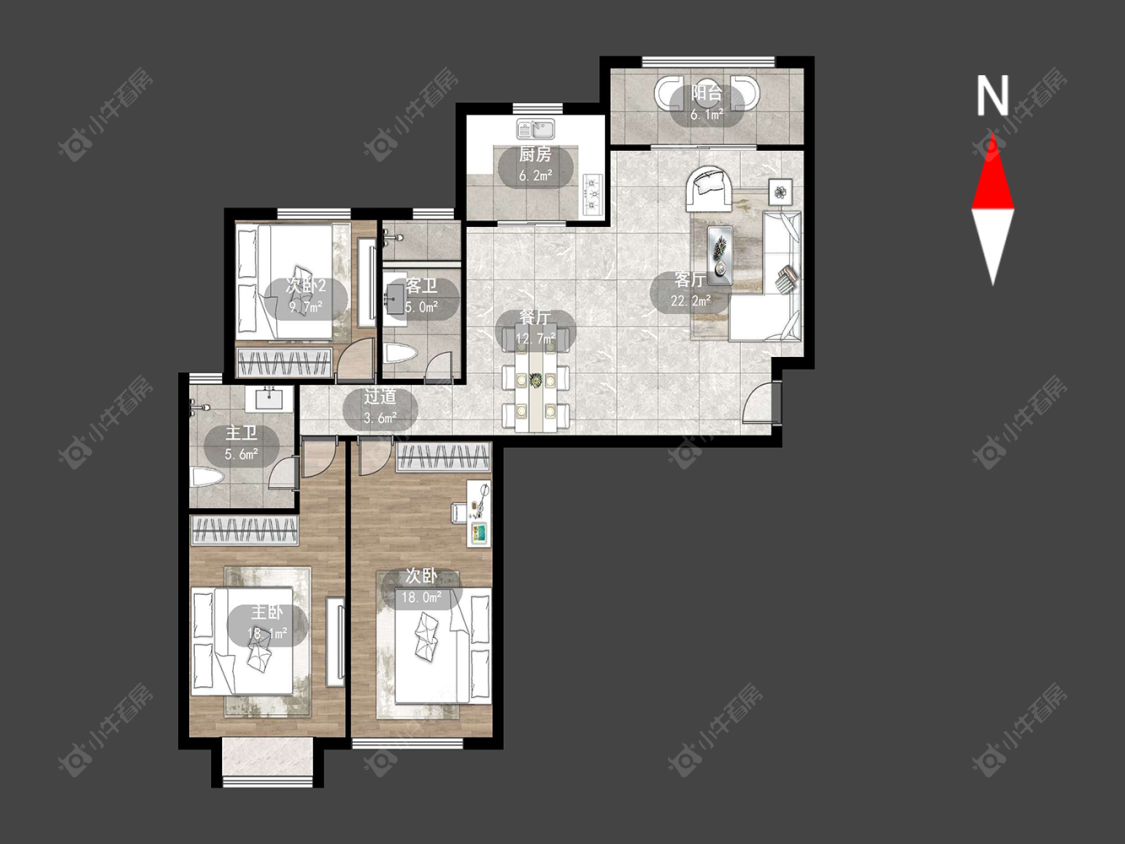常州大名城西区二区在售二手房源户型图_小牛看房