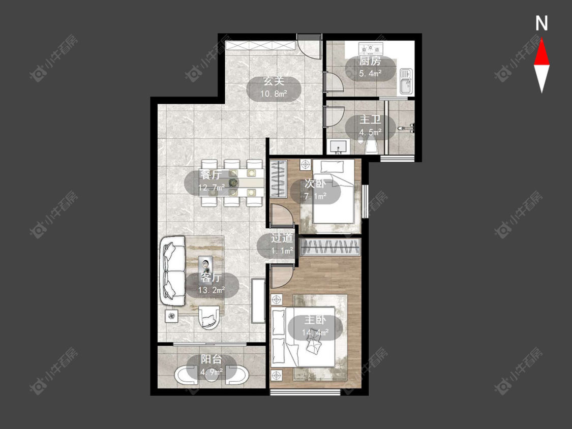 常州万水美兰城在售二手房源户型图_小牛看房