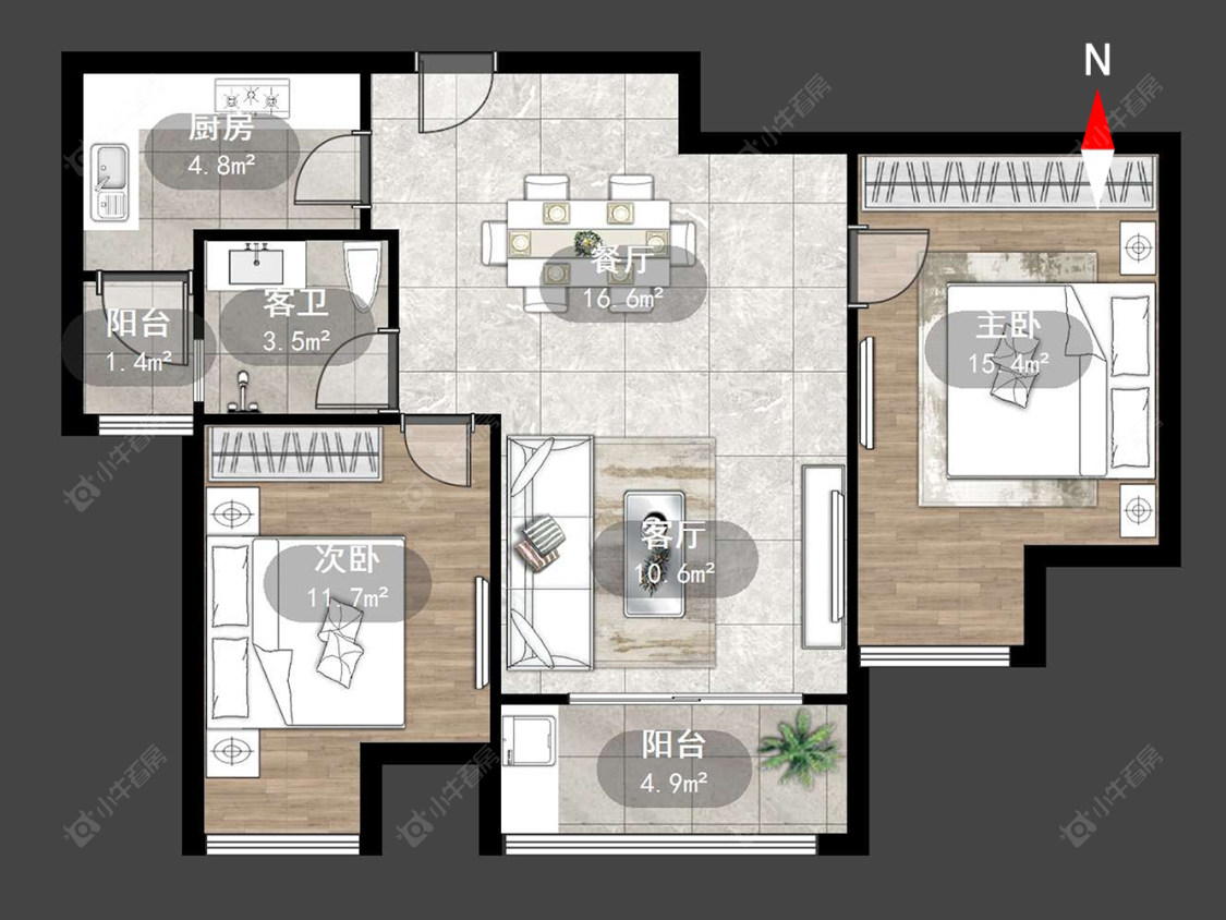 常州湖港名居在售二手房源户型图_小牛看房