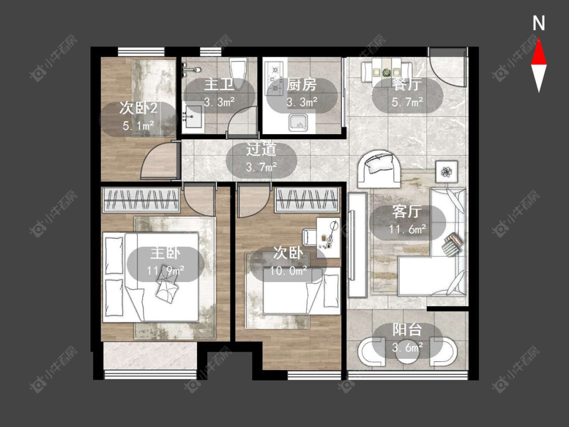 常州清云澜湾A区在售二手房源户型图_小牛看房