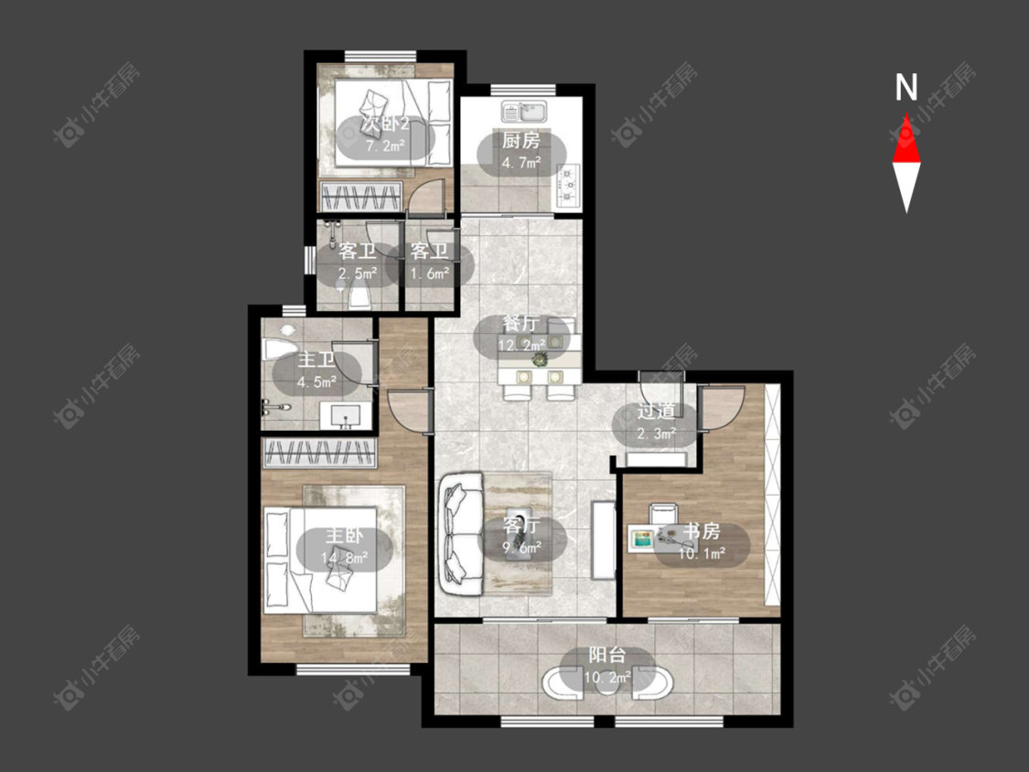 牡丹水岸首府房源户型图 常州牡丹水岸首府在售二手房源户型图_小牛看房
