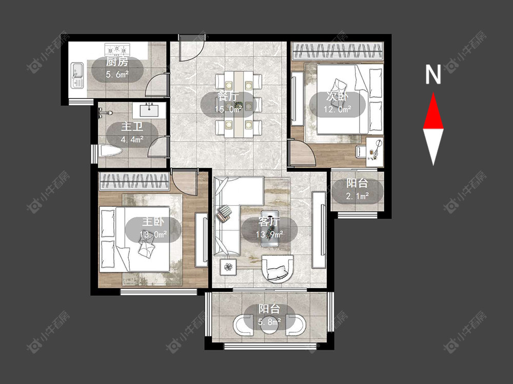 常州新城公馆天域在售二手房源户型图_小牛看房