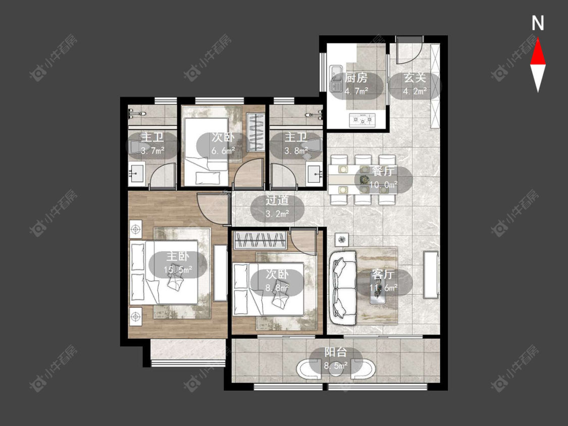 常州保利和光晨樾在售二手房源户型图_小牛看房