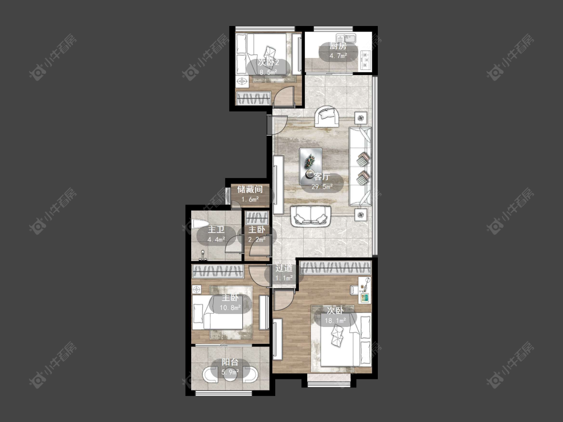 常州昆仑华府在售二手房源户型图_小牛看房