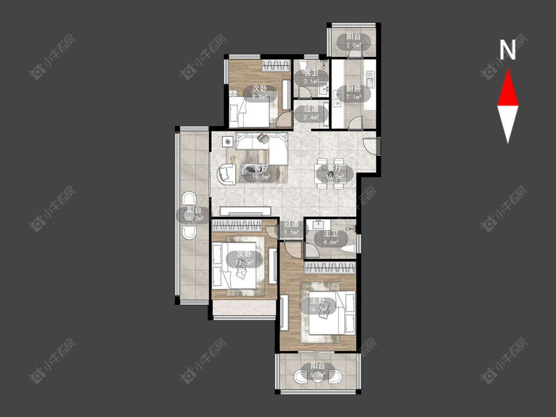 常州溪湖小镇在售二手房源户型图_小牛看房