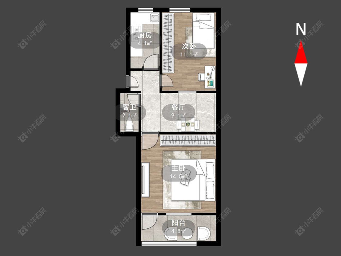 常州工房北区在售二手房源户型图_小牛看房