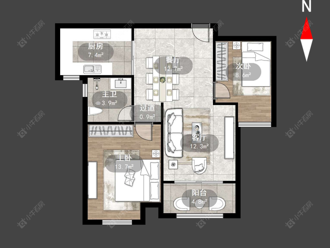 公园壹号三期房源户型图 常州公园壹号三期在售二手房源户型图_小牛看房