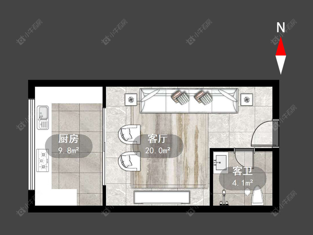 常州吾悦广场悦+公寓在售二手房房源户型图_小牛看房