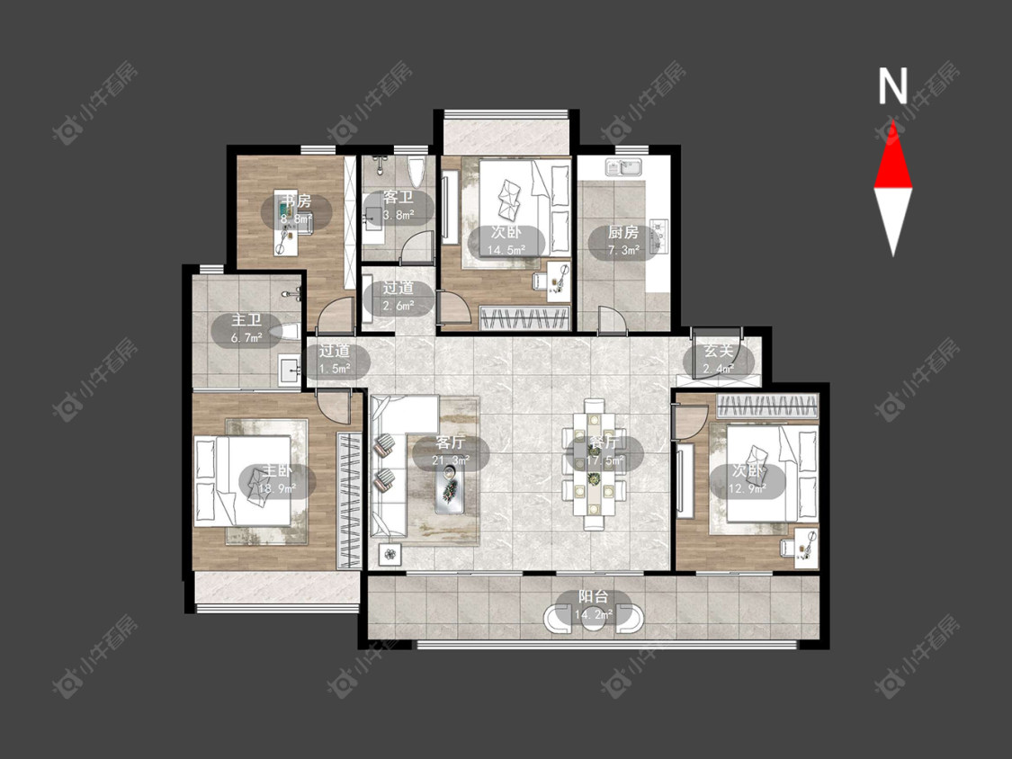 常州龙湖景粼天著在售二手房源户型图_小牛看房
