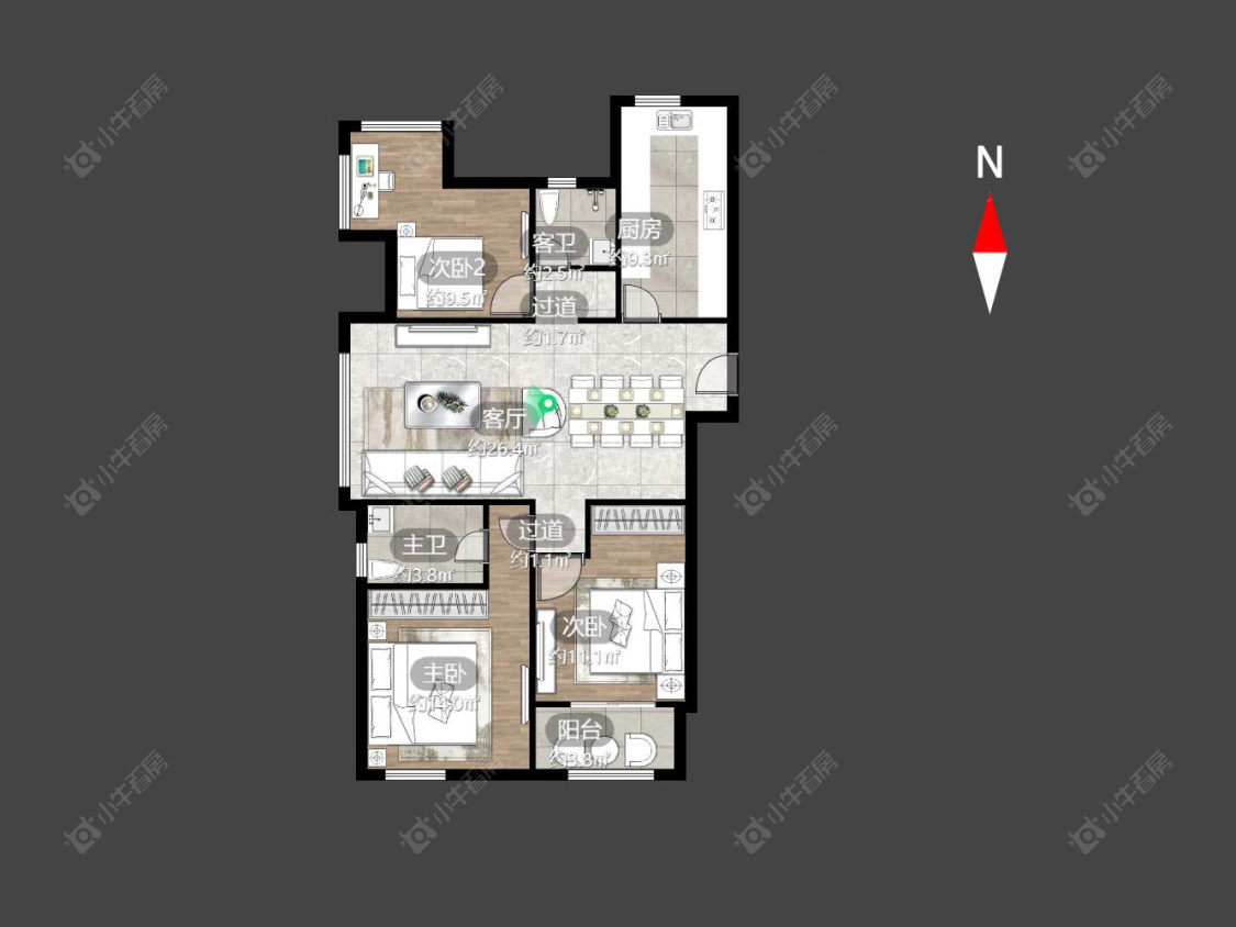 常州荣盛馨河郦舍在售二手房源户型图_小牛看房