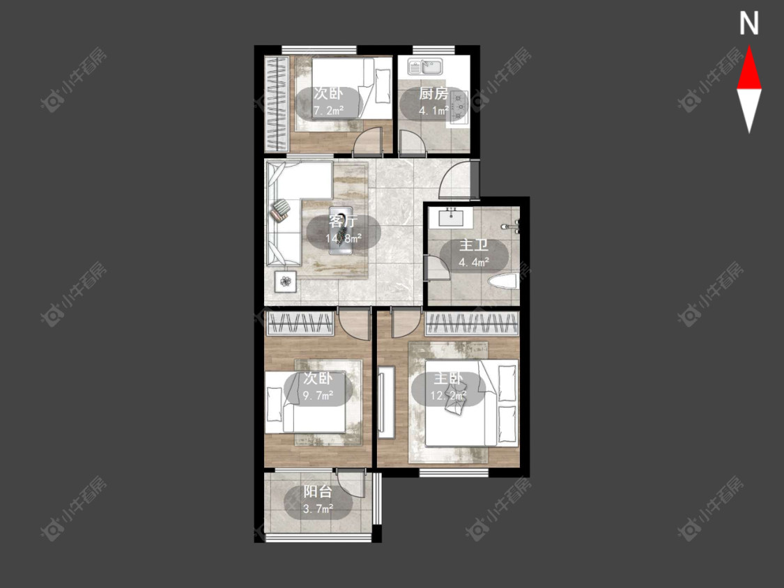 常州丽宝第花苑在售二手房源户型图_小牛看房